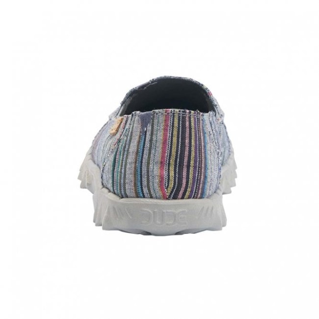 Heydude Farty シャンブレー ストライプ グレー レッド