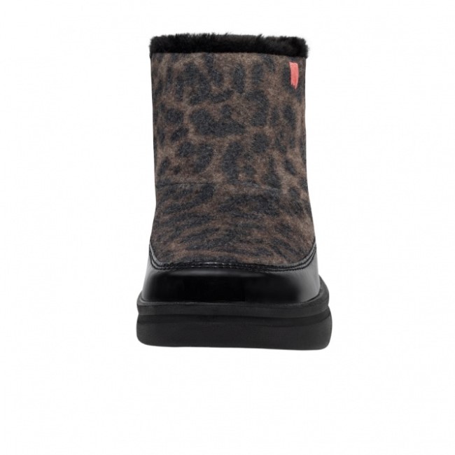 Heydude メル ユース ウール ブレンド レオパード ブラック