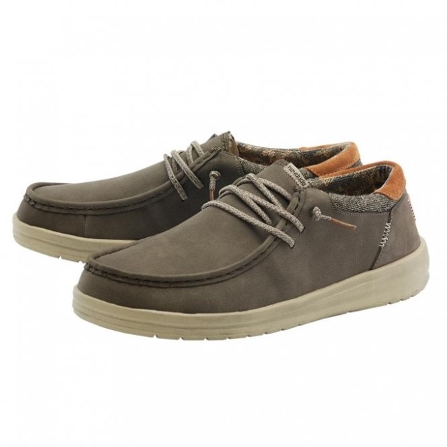 Heydude ポール リサイクル レザー チョコレート