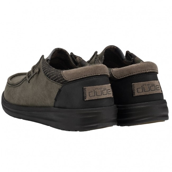 Heydude ポール リサイクル レザー ダスティ オリーブ