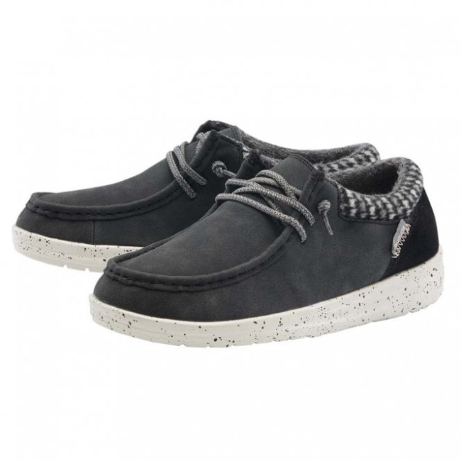 Heydude ポリー リサイクル レザー ブラック