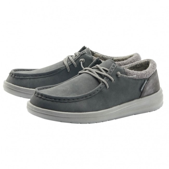 Heydude Polly リサイクル レザー ディープ ブルー