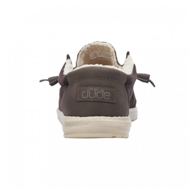 ヘイデュード ウォーリー コーデュロイ フェイクファー 裏地付き チョコレート