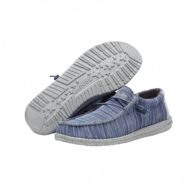 Heydude ウォーリー ソックス ブルー グレー