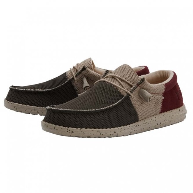 Heydude ウォーリー ソックス ファンク アーミー バーガンディ