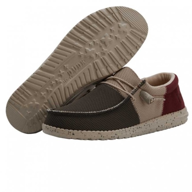 Heydude ウォーリー ソックス ファンク アーミー バーガンディ