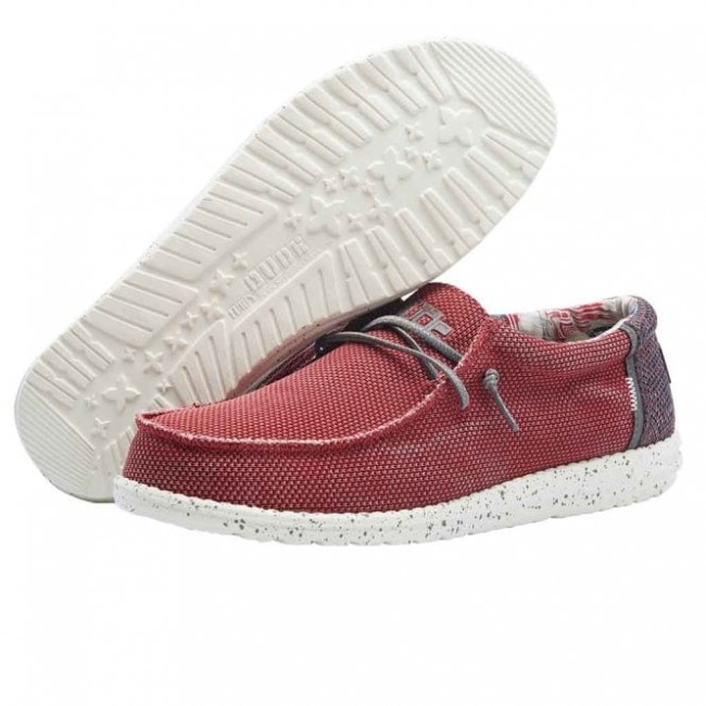 Heydude ウォーリー ソックス ウォッシュド レッド