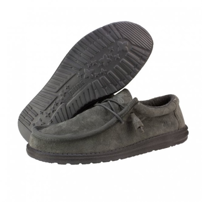 ヘイデュード ウォーリー スエード チャコール