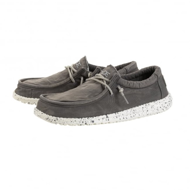 ヘイデュード ウォリー ウォッシュド キャンバス ダークグレー