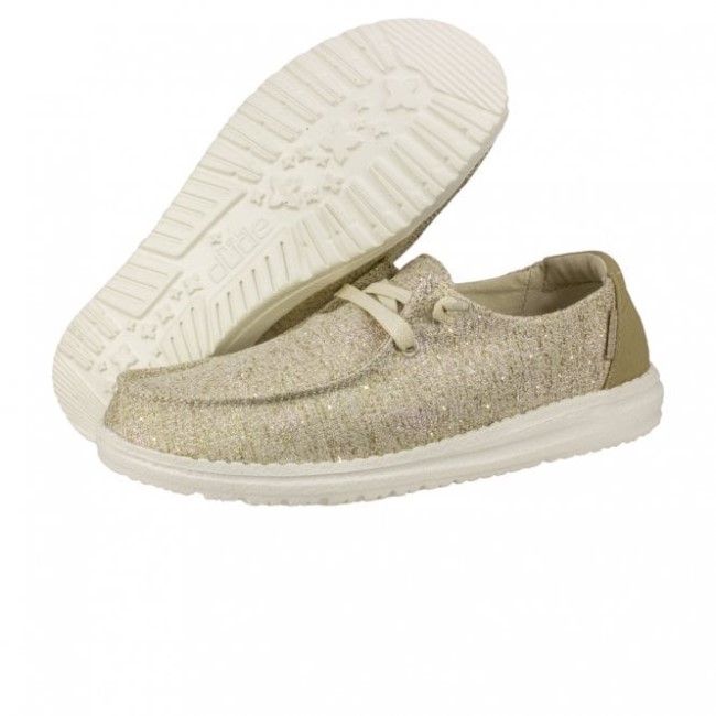 Heydude ウェンディ シャンブレー ベージュ スパークル