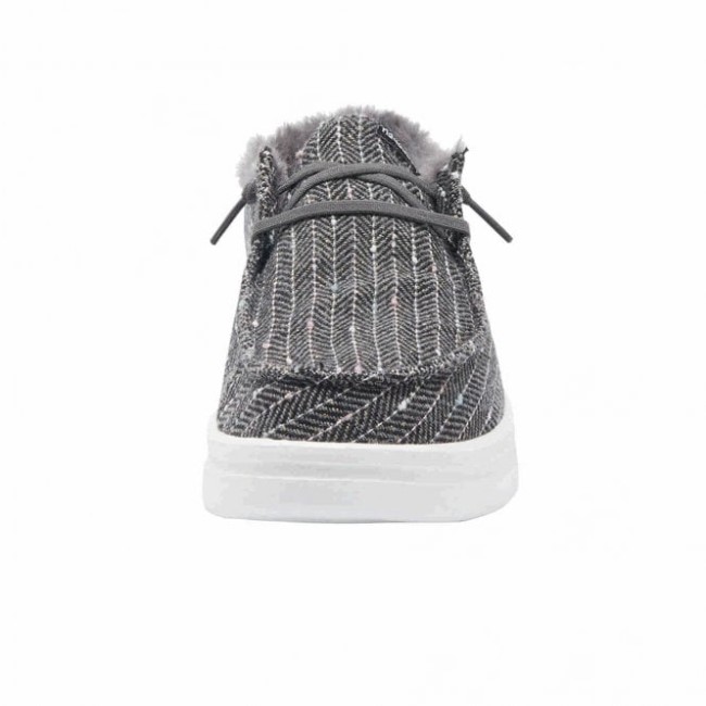 Heydude ウェンディ ライズ シャレー ブラック ヘリンボーン