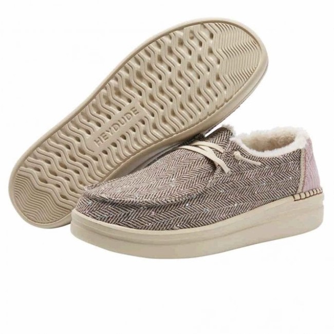 Heydude ウェンディ ライズ シャレー ブラウン ヘリンボーン