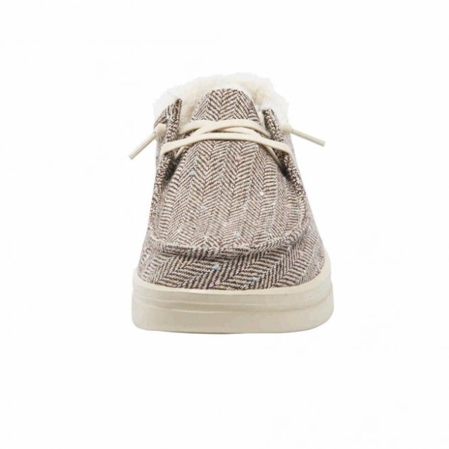 Heydude ウェンディ ライズ シャレー ブラウン ヘリンボーン