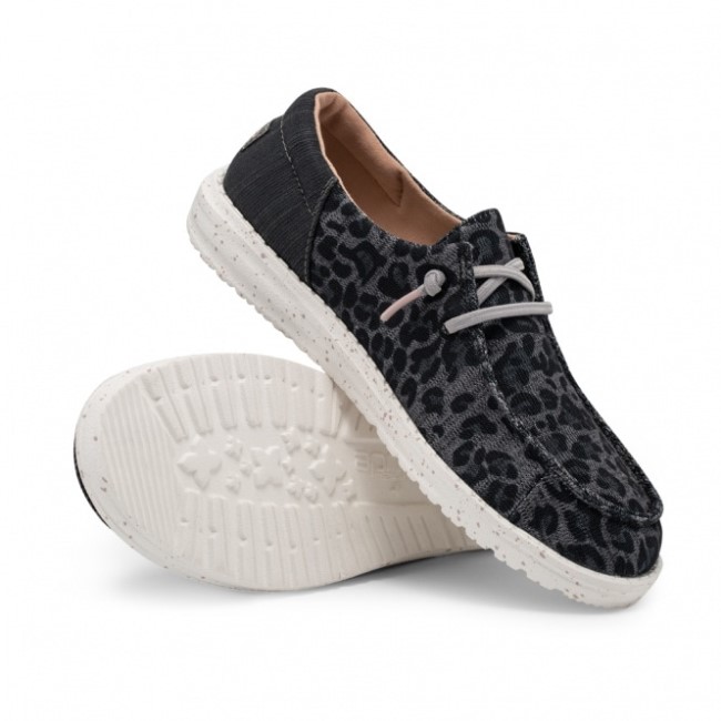 Heydude ウェンディ ソックス ヒョウ グレー